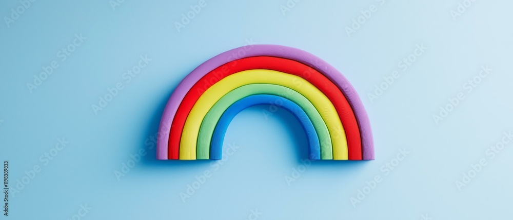 Obraz premium Colorful Rainbow Sticker Decal on Grey Background | Graphic Design Idea for DIY Projects or Crafts