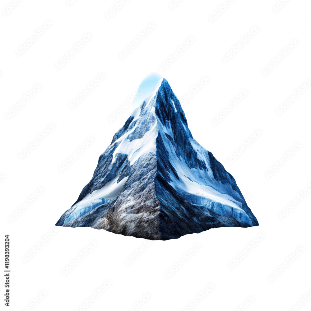 Isometric 3D Render of a Snow-capped Mountain Peak Isometric 3D Render of a Snow-capped Mountain Peak