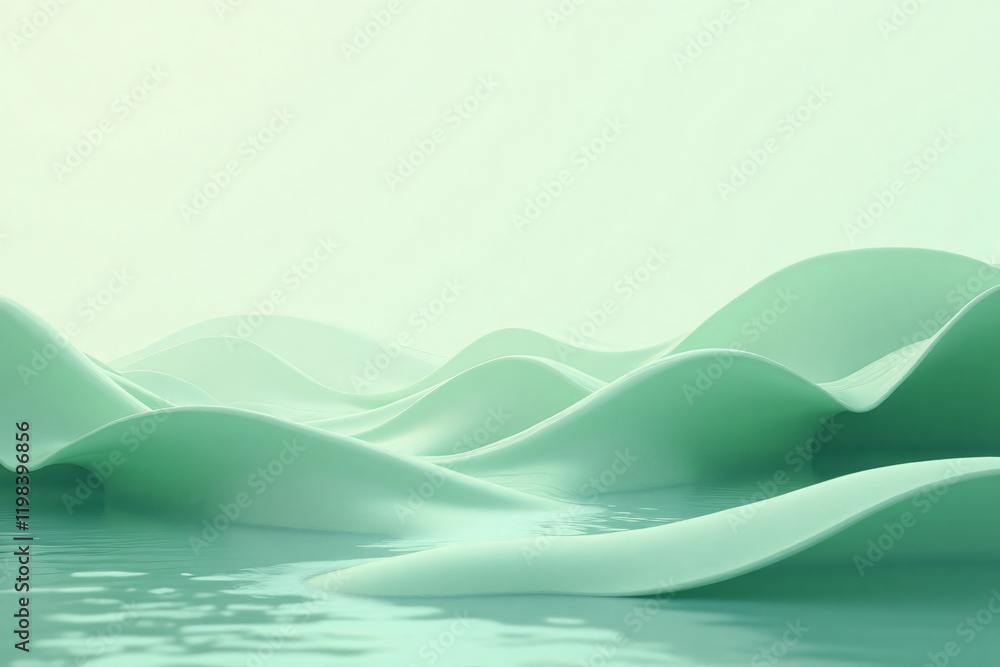 Fototapeta premium Abstract flow - Green shade fluidity of water 