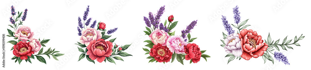 Elegant floral embroidery design, PNG element set on transparent background Elegant floral embroidery design, PNG element set on transparent background