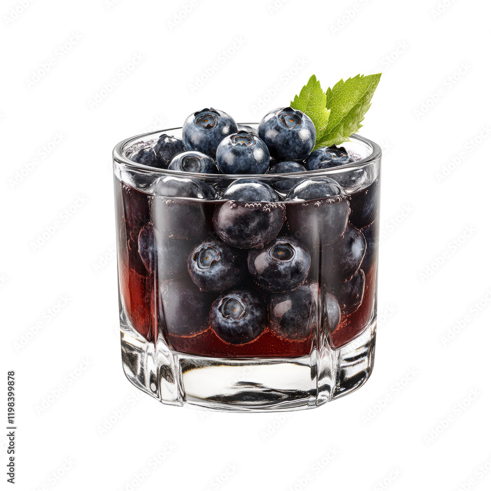 Refreshing Blueberry Drink in a Glass Refreshing Blueberry Drink in a Glass
