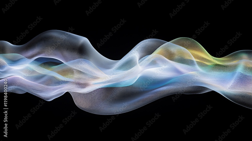 Abstract Colorful Waves Flowing Dark Background Abstract Colorful Waves Flowing Dark Background