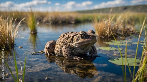 Wyoming Toad Surrounded by the Tranquility of a Wetland photo