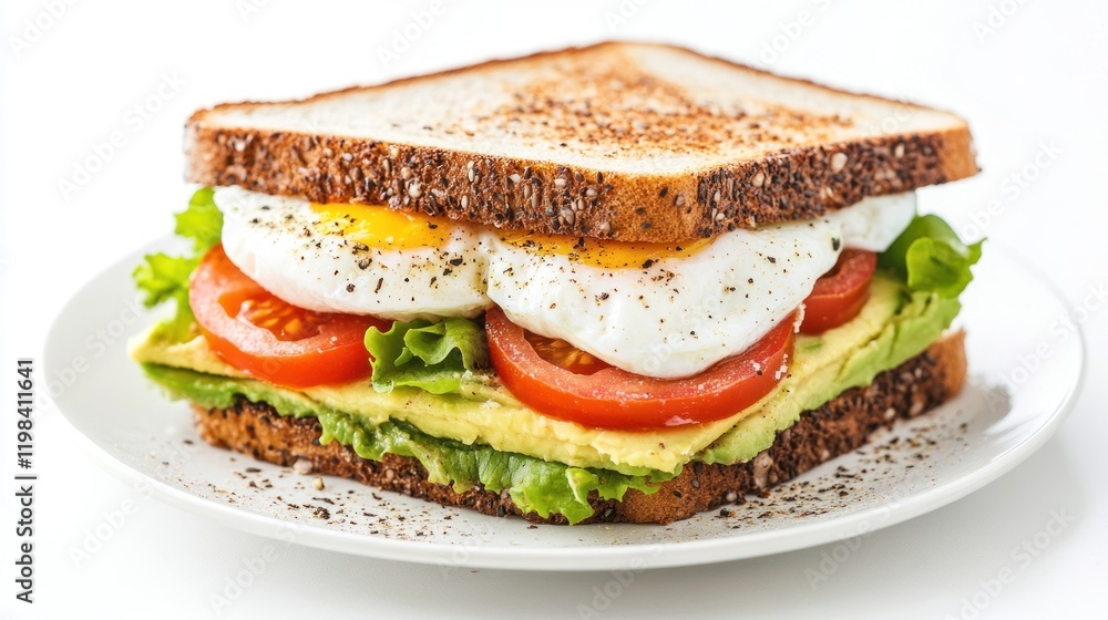Delicious Avocado, Egg, and Tomato Sandwich Delicious Avocado, Egg, and Tomato Sandwich