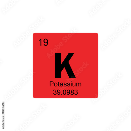 periodic table Potassium colored icon