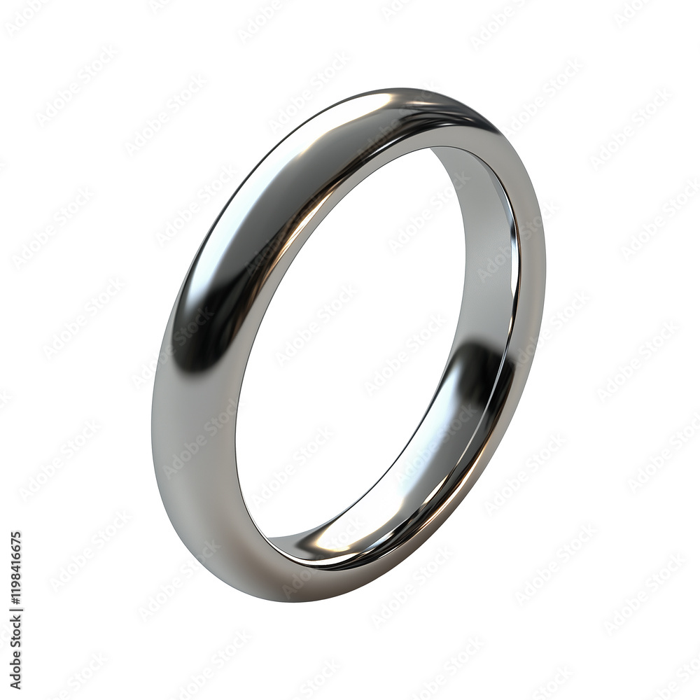 3d rendering icon Silver ring illustration PNG. cartoon minimal style on transparent isolated background.