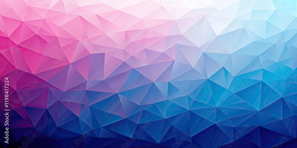 Obraz premium Abstract pink-blue gradient low-poly background: minimalist polygon wallpaper with a modern geometric design.