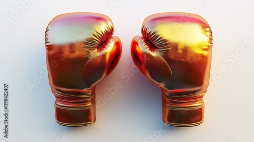 A luxury pair of boxing gloves with bold, radiant gradients, centered on white.
