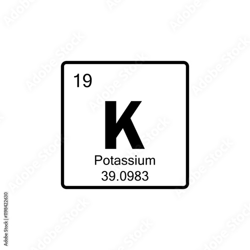 periodic table Potassium line icon