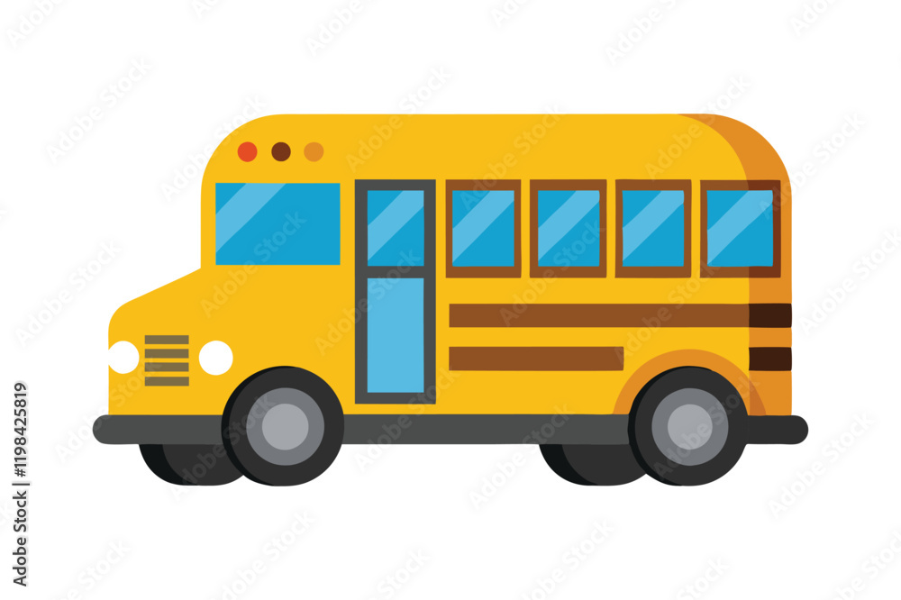 3d cute yellow school bus vector illustation on white background 3d cute yellow school bus vector illustation on white background