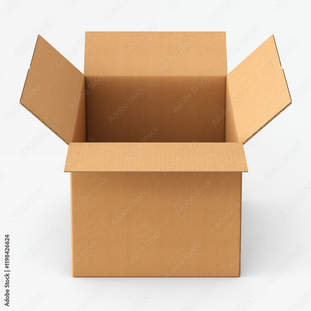 Open Cardboard Box Empty Carton Packaging Delivery Shipping Open Cardboard Box Empty Carton Packaging Delivery Shipping