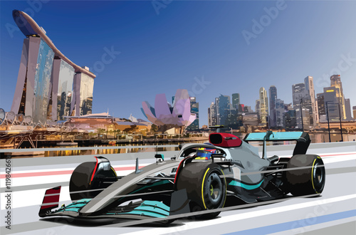 Singapore gp street city bay win flag f1 one race prix car event logo sign auto icon jet sport racing fast fans game team motor speed art vector power hybrid red racer Asia track banner flyer poster