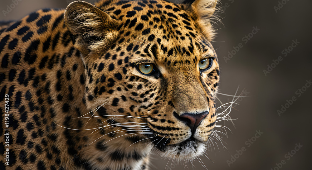 visual portrayal focusing on the specific attributes of a leopard.
visual portrayal focusing on the specific attributes of a leopard.