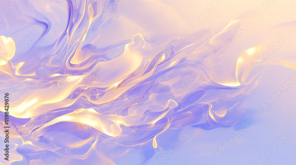 Dynamic 3D Background of Wavy Fluid Patterns in Purple and Yellow Dynamic 3D Background of Wavy Fluid Patterns in Purple and Yellow