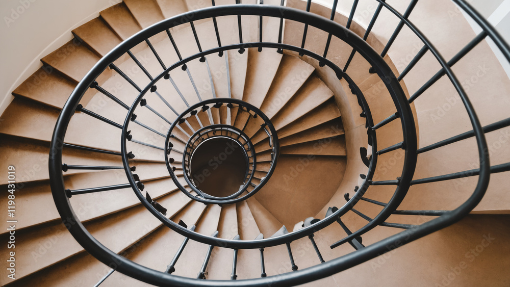 Obraz premium A heart-shaped journey through the elegant spiral staircase