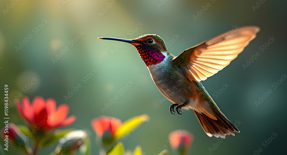 Naklejka premium hummingbird in flight
