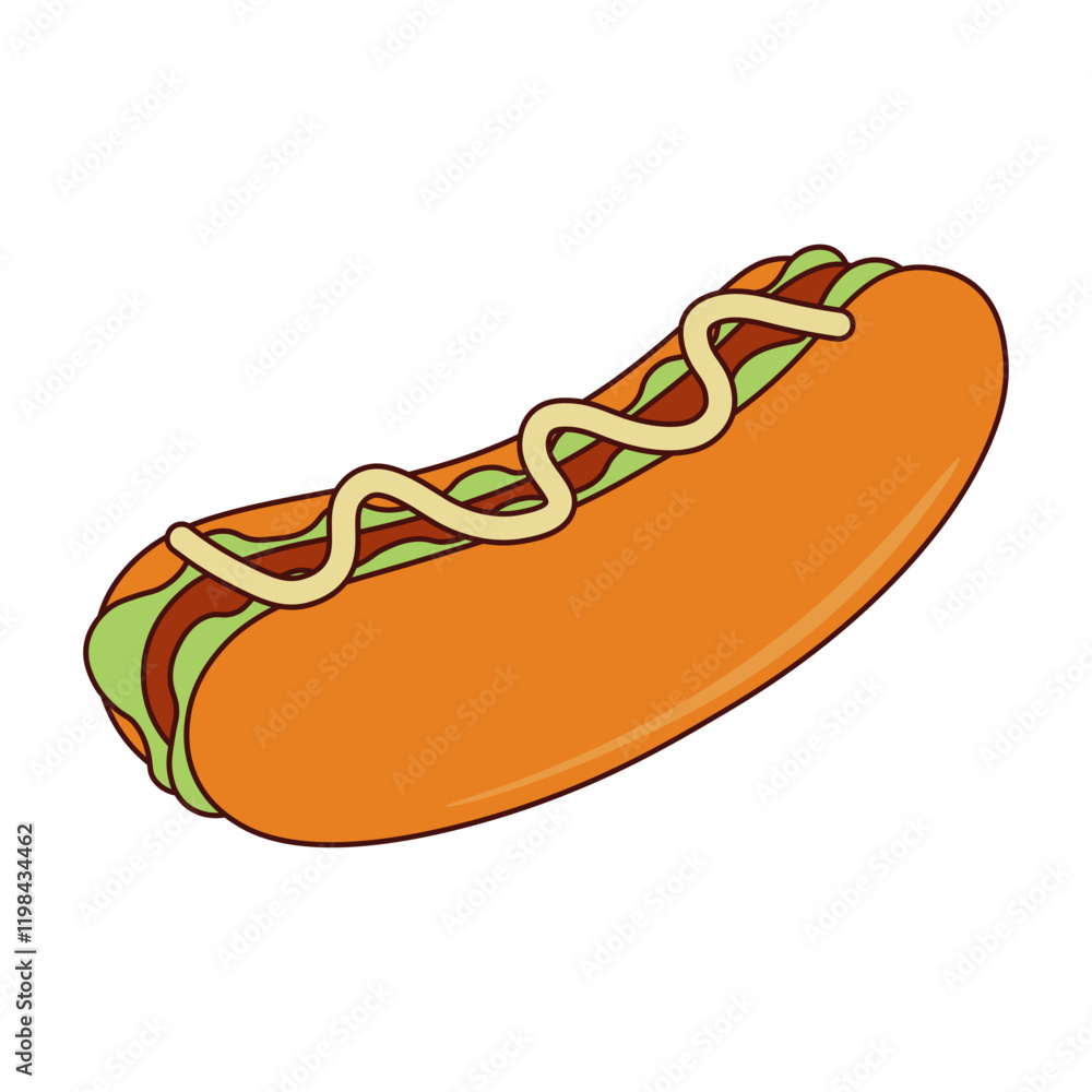 Junk Food Doodle Isolated on White Background. Flat Vector Illustration Junk Food Doodle Isolated on White Background. Flat Vector Illustration