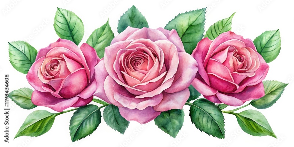 Naklejka premium Romantic pink roses bloom in the night, isolated against a dark backdrop.