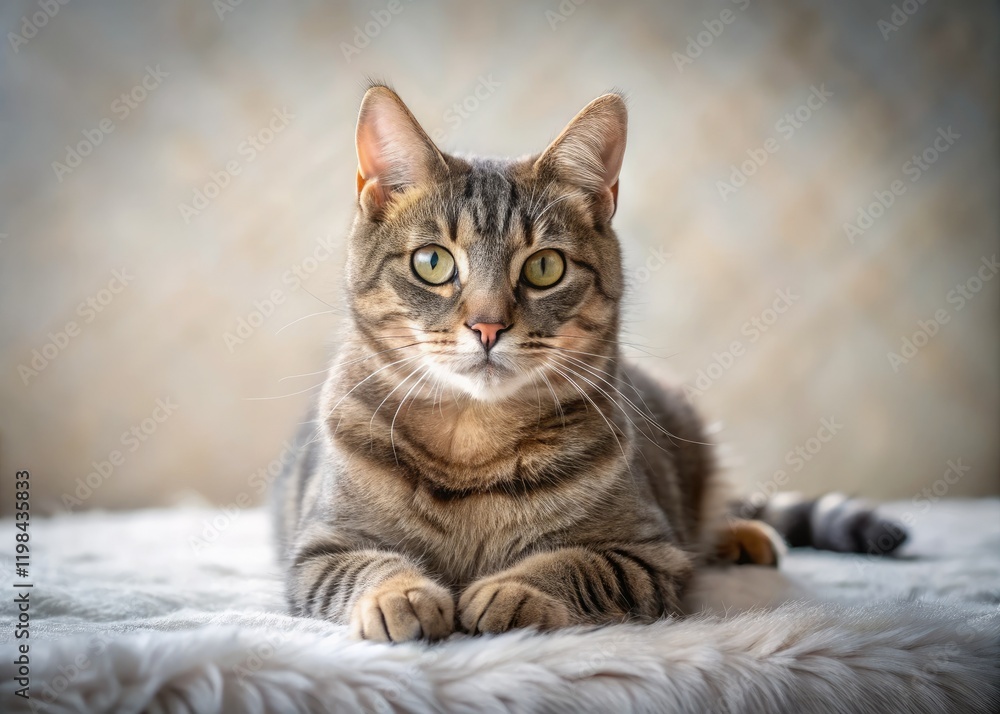 Serene grey tabby cat naps peacefully. Serene grey tabby cat naps peacefully.