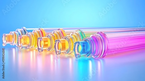 Colorful Fiber Optic Lights for Modern Home Decor - Creative Aesthetics in Close-Up View  photo