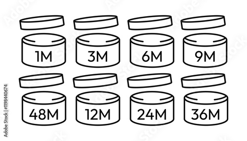 Cosmetic Jar PAO Symbols
