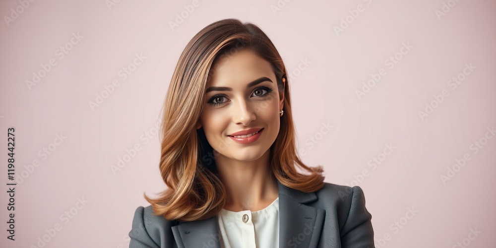 Fototapeta premium A confident businesswoman showcases her leadership skills while promoting women's empowerment and equality during International Women's Day celebrations