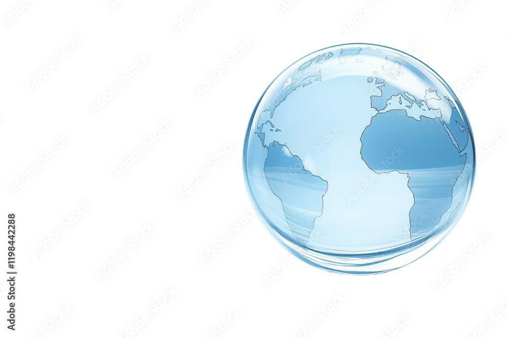 Naklejka premium Global map sphere transparent background nature digital art isolated view modern concept