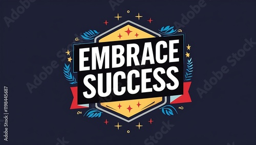 Embrace Success Motivational Badge Design Graphic photo