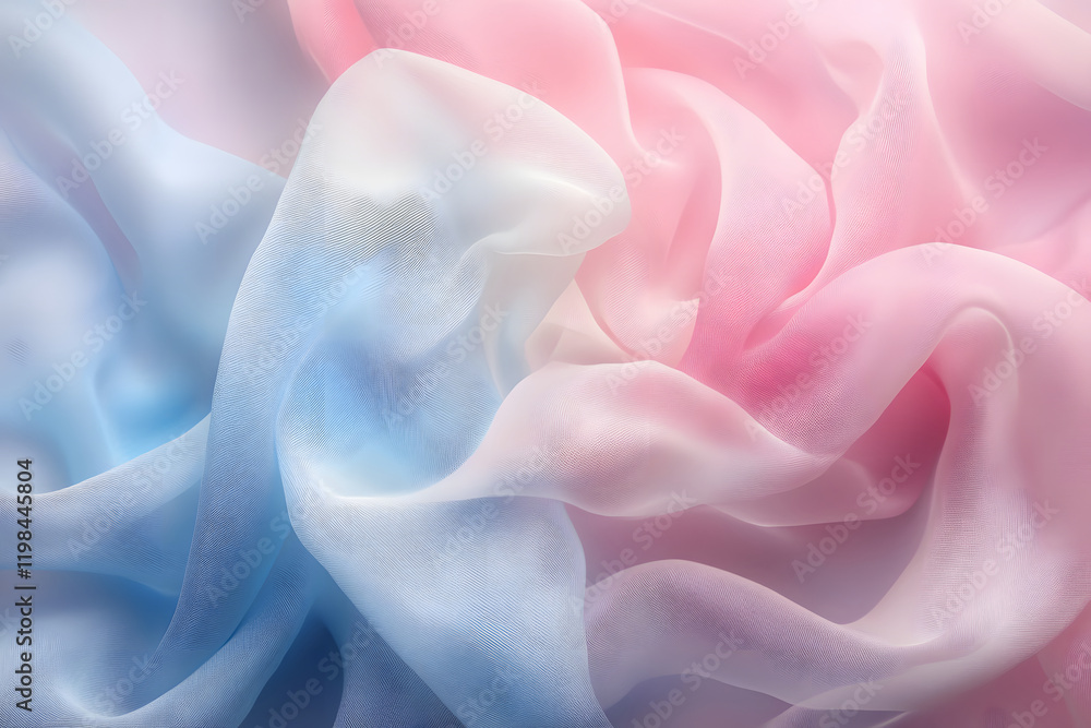 Fototapeta premium 淡いピンクと青の繊細な布の質感