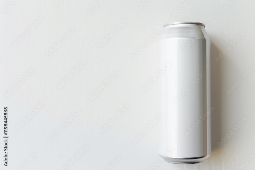 Single blank white aluminum can on white background. (46) Single blank white aluminum can on white background. (46)