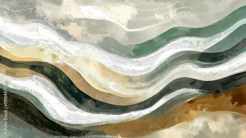Wallpaper Mural Abstract wavy pattern with earth tones and soft hues enhancing a modern decor aesthetic Torontodigital.ca