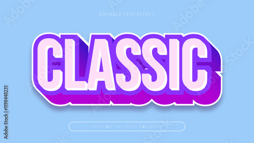 classic editable text effect 3d gradient typography design