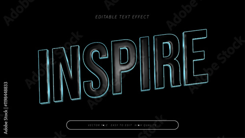 inspire editable text effect with blue black bold gradient style