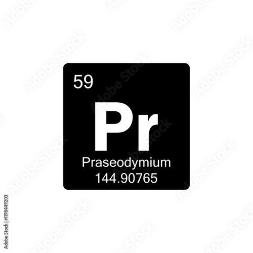 periodic table Praseodymium glyph icon