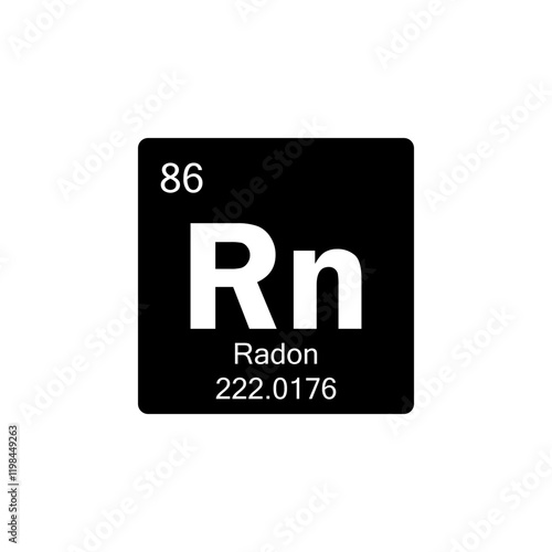 periodic table Radon glyph icon