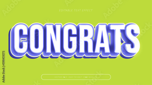 congrats text effect editable vector typography