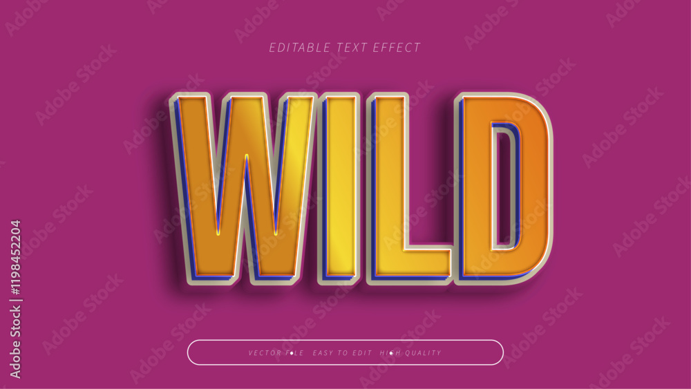 Obraz premium wild editable text effect 3d gradient typography design