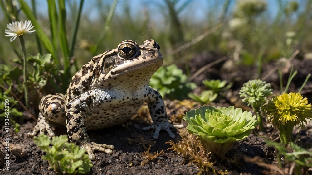 Fototapeta premium Scientific Study: Natter jack Toad in Research Lab