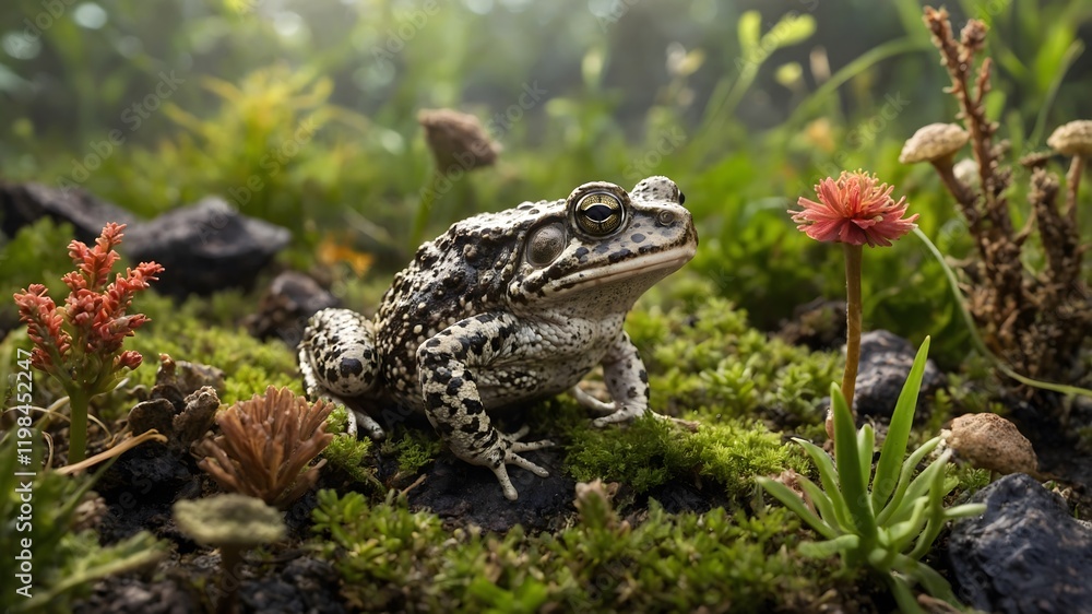 Obraz premium Natter jack Toad in the Lab: A Close Look at Amphibian Research