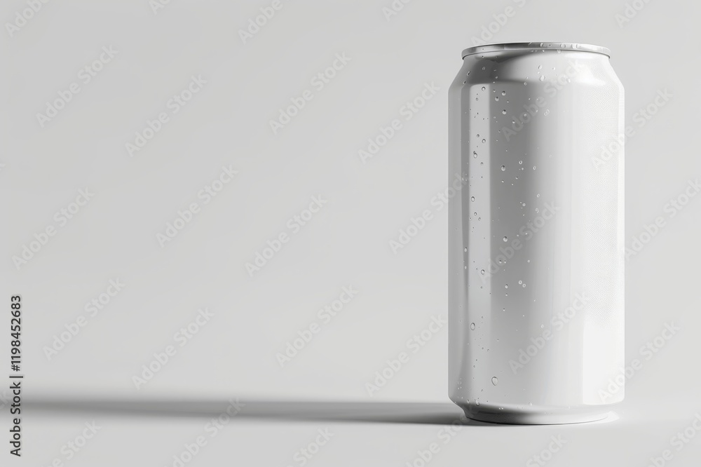 White aluminum beverage can mockup. White aluminum beverage can mockup.