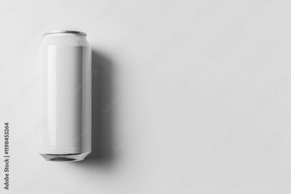 Single blank white aluminum can on white background. (33) Single blank white aluminum can on white background. (33)