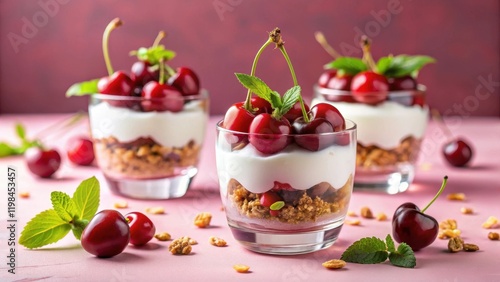 Wallpaper Mural Refreshing Yogurt Parfait with Cherries and Granola A Sweet and Healthy Summer Treat Torontodigital.ca