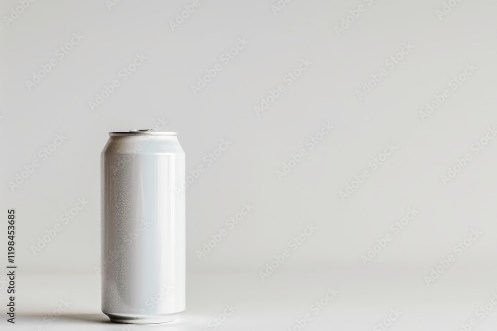 Single blank white aluminum can on white background. (36) Single blank white aluminum can on white background. (36)