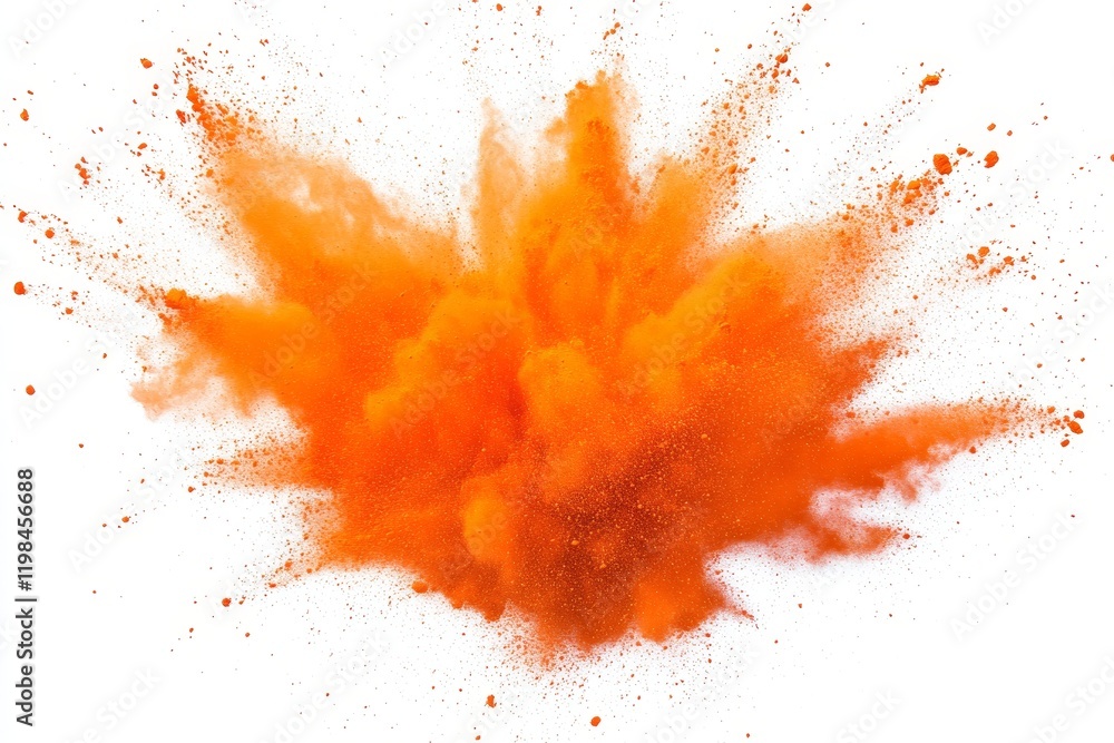 Orange powder explosion isolated on white background. (2) Orange powder explosion isolated on white background. (2)