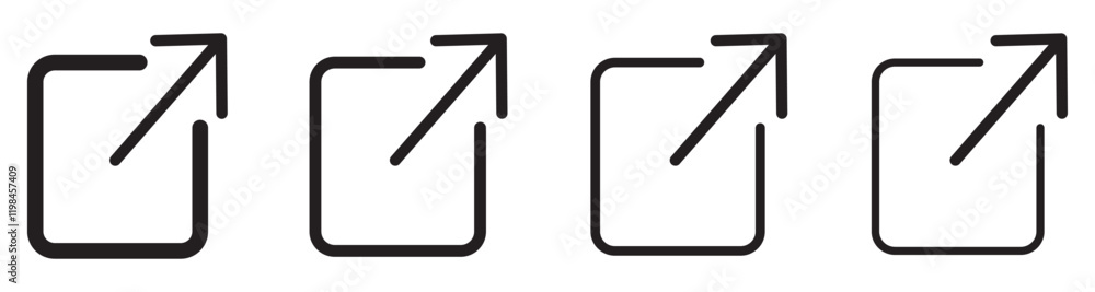 Web chain open link to attached website. External link icon vector sign. Web chain open link to attached website. External link icon vector sign.