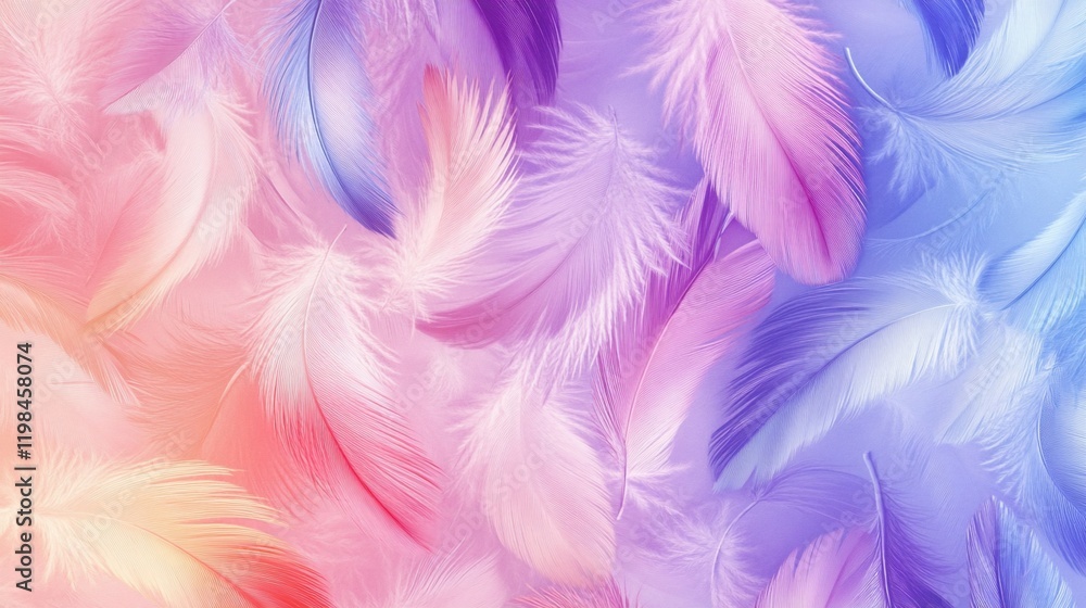 Pastel colored feathers background texture. Pastel colored feathers background texture.