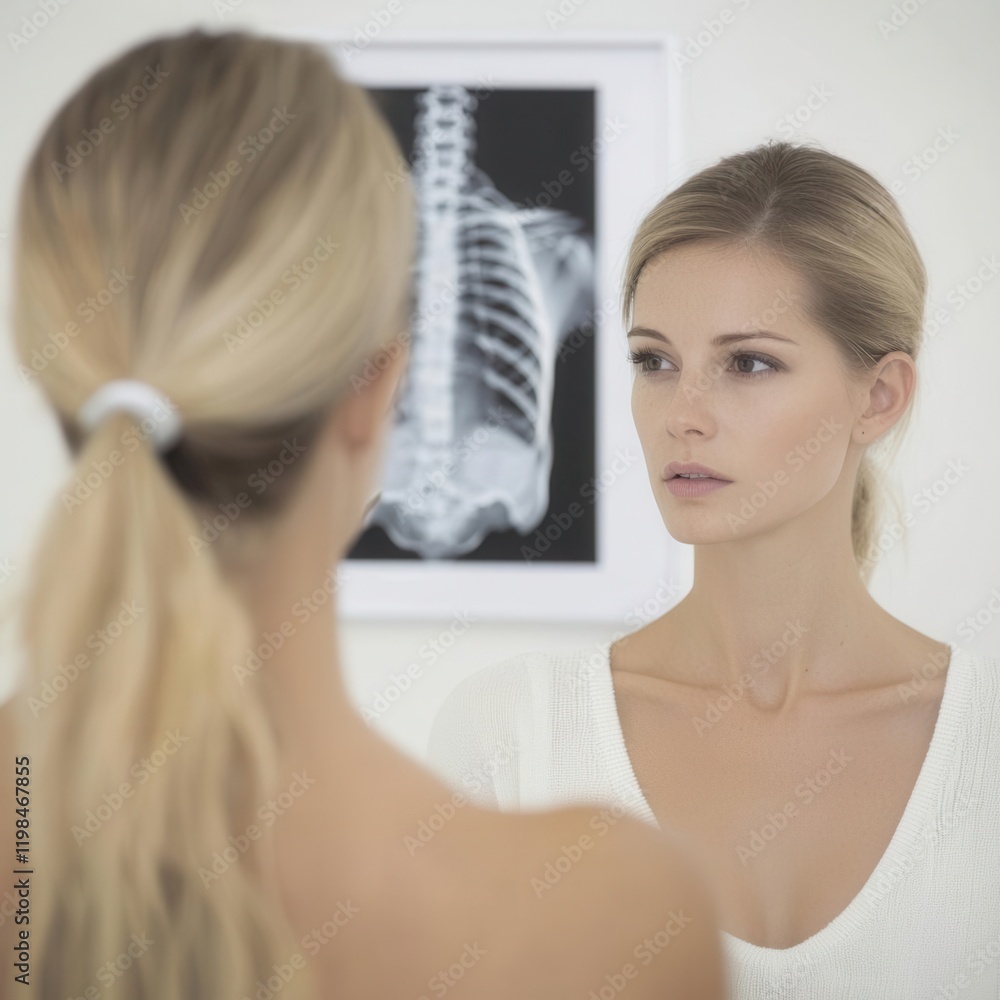 Fototapeta premium Doctor explaining treatment options to a patient in a bright, welcoming clinic, Wise Health Care Consumer Month, highlighting open communication and collaboration,