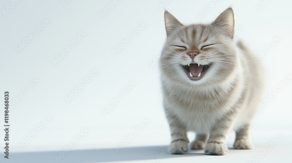 Obraz premium Happy cat ,Full depth of field, isolated on white background