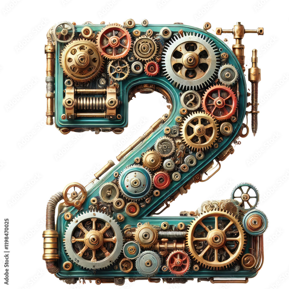 Fototapeta premium A steampunk-style number 