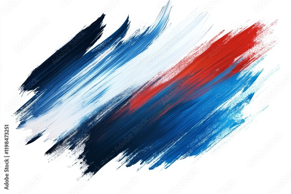 Abstract red, white, and blue paint strokes. (3) Abstract red, white, and blue paint strokes. (3)
